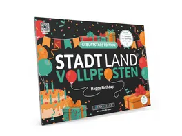 Denkriesen Stadt Land Vollpfosten Geburtstags Edition Happy Birthday A4 Spielblock