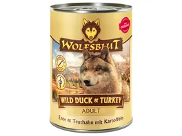 Wolfsblut Hundenassfutter Wild Duck Turkey Truthahn Ente