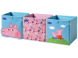Lifeney Aufbewahrungsbox Peppa Pig 33x33x33cm 3er Set