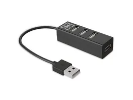 Mueller USB 2 0 Verteiler 1 4 bus gespeist Schwarz