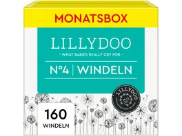 LILLYDOO Hautfreundliche Windeln Gr 4 Monatsbox 160 Stueck