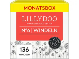 LILLYDOO hautfreundliche Windeln Gr 6 13 kg Monatsbox 136 Stueck