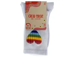 Damen Socken Crew Socks 2er Pack mit 3D Motiv