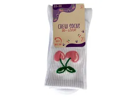 Damen Socken Crew Socks 2er Pack mit 3D Motiv
