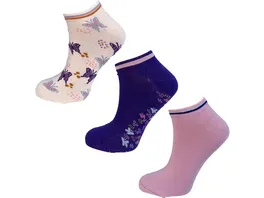 Damen Sneaker Socken Butterfly 3er Pack