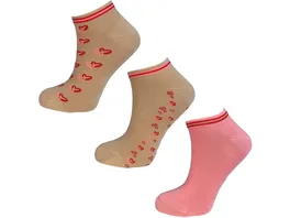 Damen Sneaker Socken Hearts 3er Pack