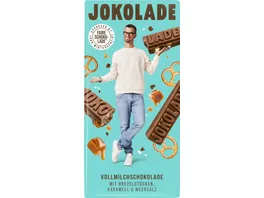 JOKOLADE No 5 Vollmilchschokolade mit Brezelstuecken Karamell Meersalz