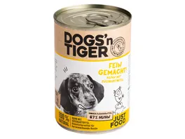 Dogs n Tiger Welpen Premium Hundenassfutter Fein Gemacht Huhn Suesskartoffel