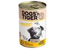 Dogs n Tiger Adult Premium Hundenassfutter Mahlzeit Huhn Karotte