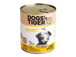 Dogs n Tiger Adult Premium Hundenassfutter Mahlzeit Huhn Karotte