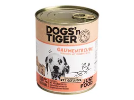 Dogs n Tiger Adult Premium Hundenassfutter Gaumenfreude Gefluegel Suesskartoffel