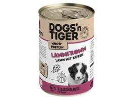 Dogs n Tiger Welpen Hundenassfutter Lammfromm Lamm Kuerbis