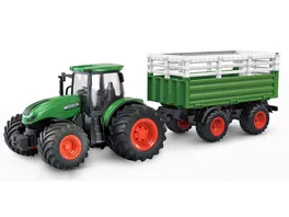 Amewi RC Traktor mit Viehtransporter 1 24 RTR gruen