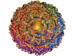 ELLIOT UNIDRAGON Mandala des unerschoepflichen Reichtums 25 x 25 cm Groesse M Holzpuzzle 200 Teile