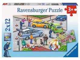 Ravensburger Puzzle Mit Blaulicht unterwegs 2 x 12 Teile