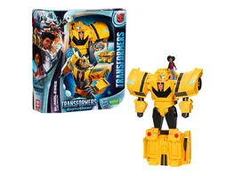 Hasbro Transformers Spielzeug EarthSpark Spin Changer Bumblebee und Mo Malto Figur