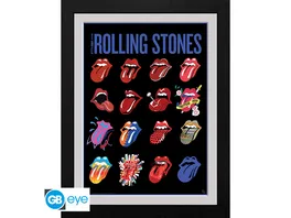 THE ROLLING STONES Framed print Tongues 30x40