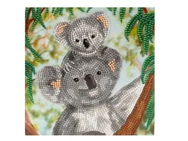Craft Buddy Crystal Art Diamond Painting Card Kit Koala Cuddles 18x18cm