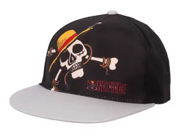 Kappe One Piece Totenkopf Motiv Schwarz