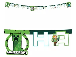 Procos Minecraft Happy Birthday Gestanztes Papierbanner 1 Stueck