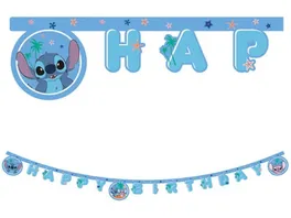 Procos Stitch Happy Birthday Gestanztes Papierbanner