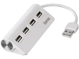 HAMA USB Hub 4 Ports USB 2 0 480 Mbit s Weiss