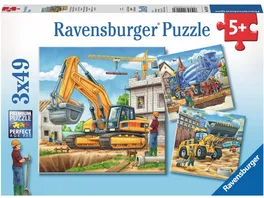 Ravensburger Puzzle Grosse Baufahrzeuge 3 x 49 Teile