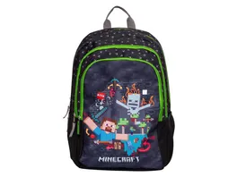 Minecraft Rucksack schwarz gruen