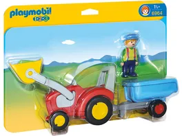 PLAYMOBIL 6964 1 2 3 Playmobil Traktor mit Anhaenger