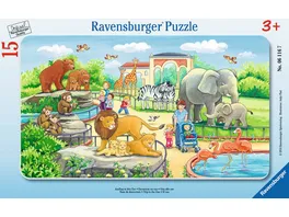 Ravensburger Puzzle Rahmenpuzzle Ausflug in den Zoo 15 Teile