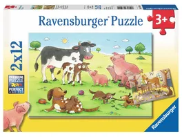 Ravensburger Puzzle Glueckliche Tierfamilien 2 x 12 Teile