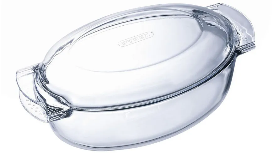 oval mit PYREX Liter | MÜLLER bestellen Borosilikat Glas 4,5 Deckel Bräter online
