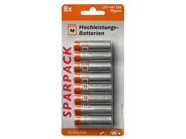 Mueller Hochleistungs Batterie Alkaline Mignon AA 1 5V 8 Stueck