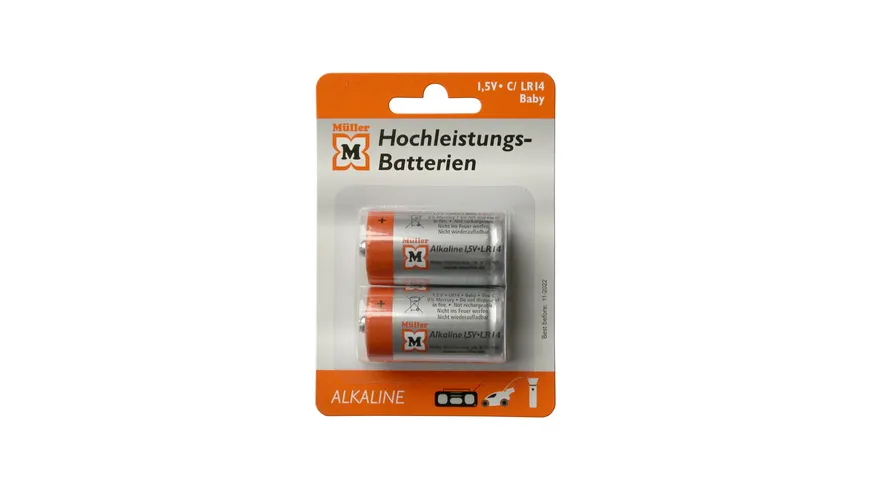 Müller Hochleistungs-Batterie Alkaline Baby C 1,5V - 2 Stück