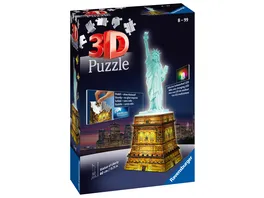 Ravensburger Puzzle 3D Puzzle Freiheitsstatue bei Nacht 108 Teile