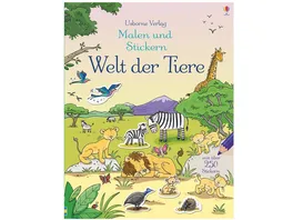 Buch Usborne Verlag Malen und Stickern Welt der Tiere