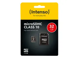 Intenso Micro SDHC Karte 32 GB Class 10 UHS I