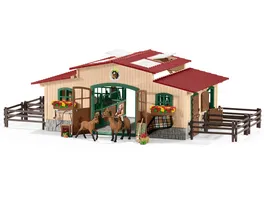 Schleich 42195 Farm World Pferdestall mit Pferden und Zubehoer