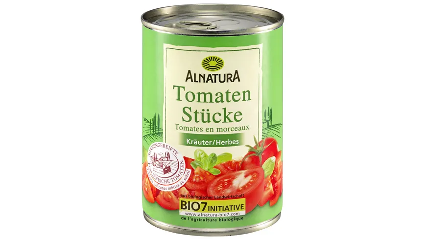Alnatura Bio Tomatenstücke Kräuter, Dose