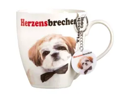 Ritzenhoff Breker Kaffeebecher mit Schluesselanhaenger Hund mit Fliege