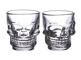 BC HARDROCK Schnapsglas 2er Set Totenkopfmotiv