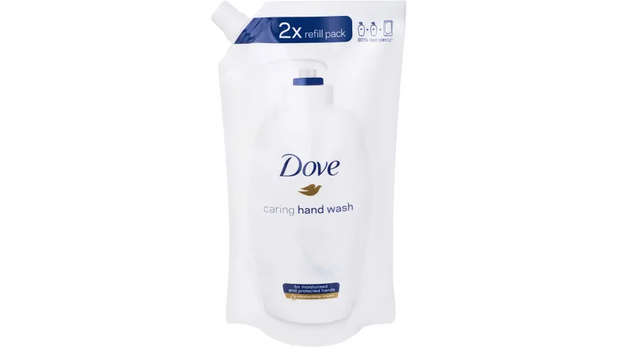 Dove Hand-Waschlotion für empfindliche Haut Flüssigseife Nachfüllbeutel mit ¼ Feuchtigkeitscreme 500 ml