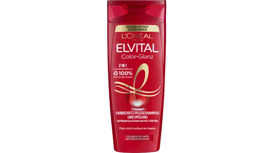L'ORÉAL PARIS Elvital Shampoo & Spülung Color Glanz 2in1 300ml für coloriertes, getöntes oder gesträhntes Haar