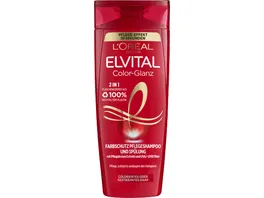 L OREAL PARIS Elvital Shampoo Spuelung Color Glanz 2in1 300ml fuer coloriertes getoentes oder gestraehntes Haar