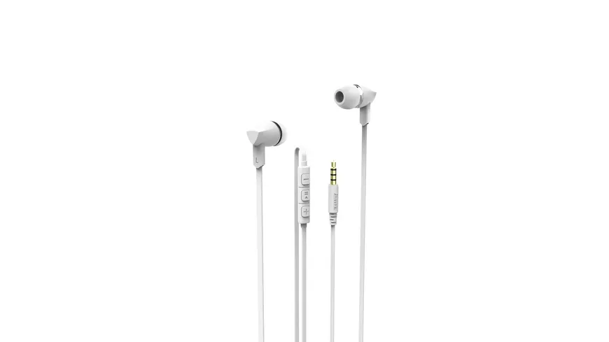 | Weiß Flachbandkabel, Mikrofon, online Kopfhörer bestellen MÜLLER Hama In-Ear, \