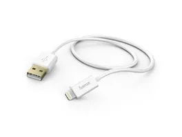 HAMA Ladekabel USB A Lightning 1 5 m Weiss