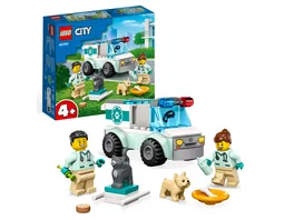 LEGO City 60382 Tierrettungswagen Krankenwagen Spielzeug mit Tierfiguren