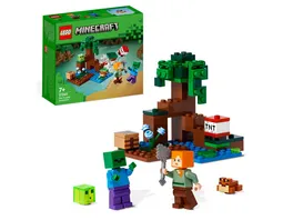 LEGO Minecraft 21240 Das Sumpfabenteuer Spielzeug mit Figuren