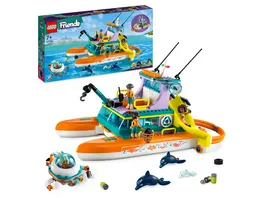 LEGO Friends 41734 Seerettungsboot Set Spielzeug mit Tieren fuer Kinder