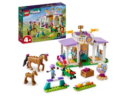 LEGO Friends 41746 Reitschule Pferdespielzeug Set mit Aliya und Mia